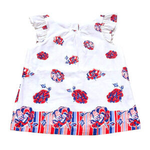 New Janie & Jack 2T Red White Blue Pink Floral Top 2